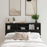 vidaXL Cabinet de Tête de Lit Chêne noir 160 x 19 x 103.5 cm