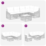 vidaXL Ensemble de canapé de jardin 6 Pièces Noir polyrotin