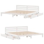 vidaXL Cadre de lit sans matelas blanc 180x200 cm bois massif de pin