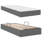 vidaXL Lit avec rangement et matelas Gris foncé 90 x 200 cm Polyester