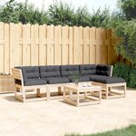 vidaXL Salon de jardin 5 Pièces avec coussins bois de pin massif