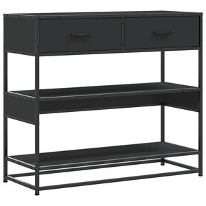 vidaXL Table console noir 90x35x80 cm bois d'ingénierie