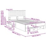 vidaXL Cadre de lit Chêne Sonoma 135 x 190 cm Bois d'ingénierie
