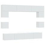 vidaXL Ensemble de meubles TV 8 Pièces Blanc Bois d'ingénierie