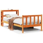 vidaXL Cadre de lit avec tête de lit cire marron 75x190 cm bois de pin