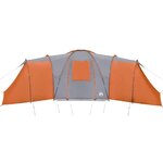 vidaXL Tente familiale à dôme 12 personnes gris et orange imperméable