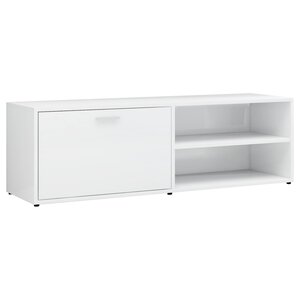 vidaXL Meuble TV Blanc brillant 120x34x37 cm Bois d’ingénierie