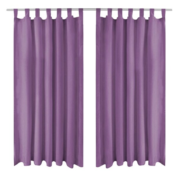 vidaXL Rideau occultant avec boucles 2 Pièces 140 x 225 cm Lilas