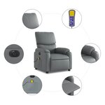 vidaXL Fauteuil de massage inclinable électrique gris similicuir