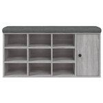 vidaXL Banc à chaussures sonoma gris 102x32x50 cm bois d'ingénierie
