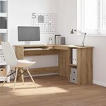 vidaXL Bureau d'angle chêne artisanal 120x140x75 cm bois d'ingénierie