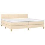 vidaXL Sommier à lattes de lit et matelas et LED Crème 200x200cm Tissu
