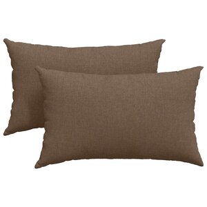vidaXL Coussins de canapé 2 Pièces Marron 50 x 30 cm tissu