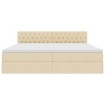 vidaXL Lit avec rangement et matelas avec matelas Crème 200 x 200 cm