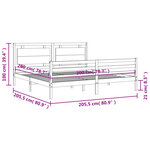 vidaXL Cadre de lit sans matelas marron miel 200x200 cm bois massif