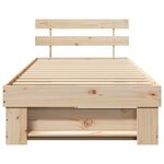 vidaXL Cadre de lit avec tiroir Marron 90 x 190 cm Bois massif en pin