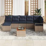 vidaXL Ensemble de canapé de jardin avec coussin 8 Pièces Gris polyrotin