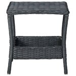 vidaXL Salon de jardin avec coussins 3 Pièces résine tressée gris foncé