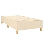 vidaXL Sommier à lattes de lit et matelas et LED Crème 90x200 cm Tissu