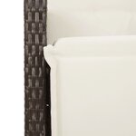 vidaXL Ensemble à manger de jardin 3 Pièces et coussins marron poly rotin