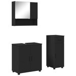 vidaXL Ensemble de mobilier de salle de bain avec tiroir 3 Pièces Noir