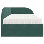 vidaXL Cadre de lit d'angle avec matelas 2 Pièces Vert Velours