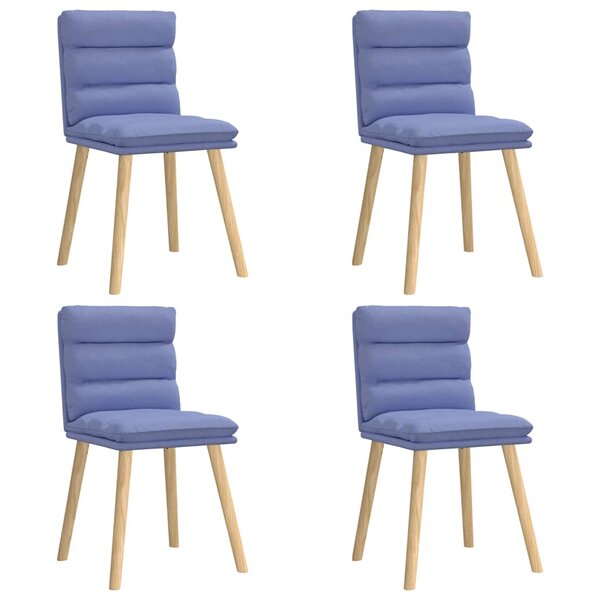 vidaXL Chaises à manger lot de 4 bleu jean tissu