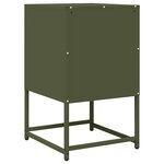 vidaXL Table de chevet vert olive 36x39x60 5 cm acier laminé à froid