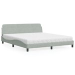 vidaXL Lit avec matelas gris clair 180x200 cm velours