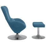 Fauteuil œuf vidaXL avec repose-pieds en velours bleu