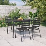 vidaXL Ensemble à manger de jardin 5 Pièces anthracite acier