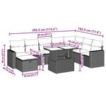 vidaXL Salon de jardin avec coussins 9 Pièces beige résine tressée