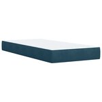 vidaXL Sommier à lattes de lit avec matelas bleu 90x200 cm velours