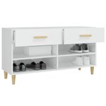 vidaXL Armoire à chaussure Blanc brillant 102x35x55 cm Bois ingénierie