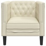 vidaXL Fauteuil Chesterfield crème similicuir
