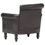 vidaXL Fauteuil Noir Cuir de chèvre véritable