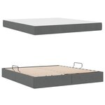 vidaXL Lit avec rangement et matelas Gris foncé 160 x 200 cm Polyester