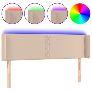vidaXL Tête de lit à LED Cappuccino 147x16x78/88 cm Similicuir