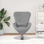 vidaXL Fauteuil œuf Gris clair 63 x 73 x 90 cm tissu