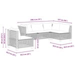 vidaXL Salon de jardin avec coussins 5 Pièces beige résine tressée