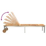 Transats vidaXL 2 Pièces avec Table Bois Massif Acacia