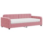 vidaXL Lit de jour avec matelas rose 90x200 cm velours