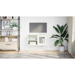 vidaXL Meuble TV blanc 68x39x60 5 cm acier