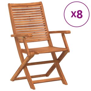 vidaXL Chaises de jardin pliantes lot de 8 57x66x95 cm bois d'acacia