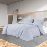 vidaXL Ensemble de housse de couette Gris 140x200 cm Microfibre légère