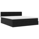 VidaXL Cadre de lit ottoman avec matelas noir 160x200 cm velours