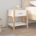 vidaXL Tables de chevet 2 Pièces Blanc 42x38x45 cm Bois d’ingénierie