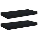 vidaXL Étagères murales flottantes 2 Pièces noir 50x23x3 8 cm MDF