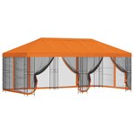 vidaXL Gazebo avec murs latéraux 6 x 3 m Orange Polyester et Acier 190