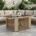 vidaXL Table de jardin relevable Beige 100 x 55 x 37 cm